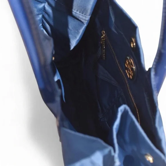 Tory Burch Mini Ella Patent Tote Bag Blue - Picture 8 of 14